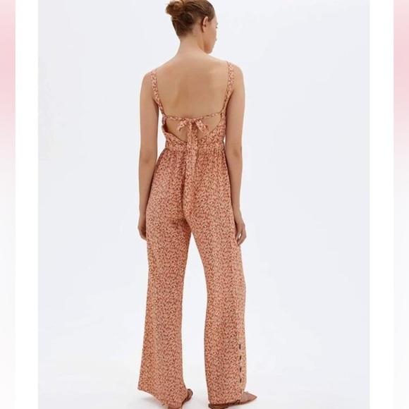 Jonathan Simkhai NWT Serenity Brown Textured Dot Jumpsuit XS Revolve Resortwear - Picture 3 of 16